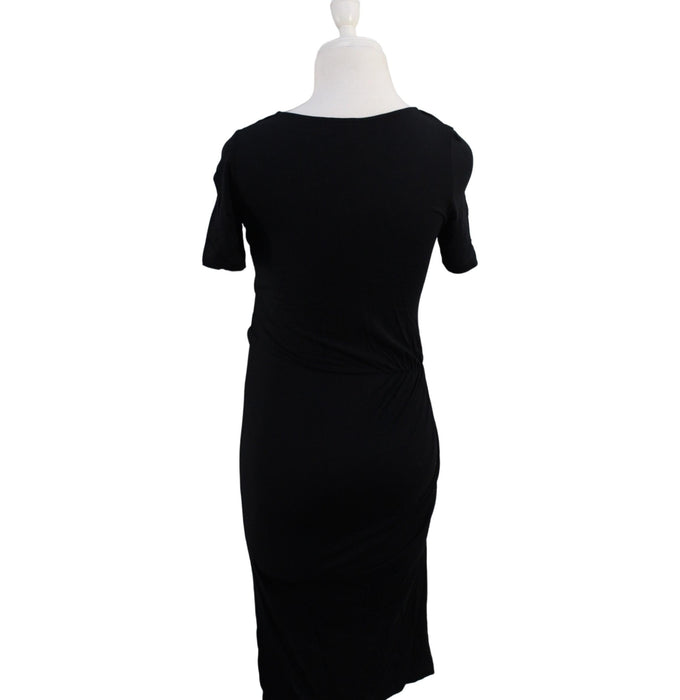 A Black Short Sleeve Dresses from Seraphine in size XS for maternity. (Back View)