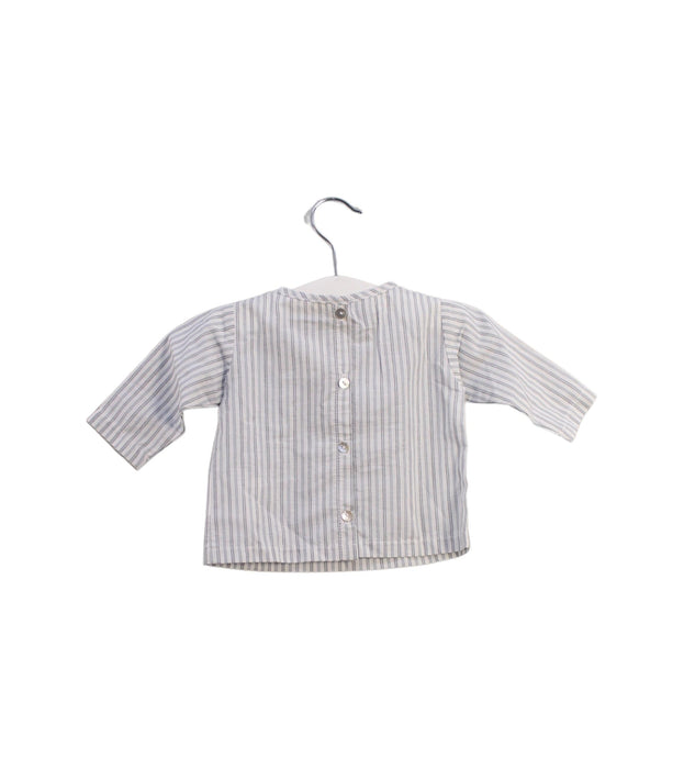 A Blue Long Sleeve Tops from Alice à Paris in size 0-3M for girl. (Back View)