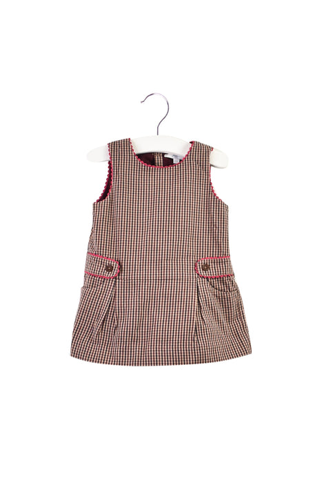 A Brown Sleeveless Dresses from Jacadi in size 3-6M for girl. (Front View)