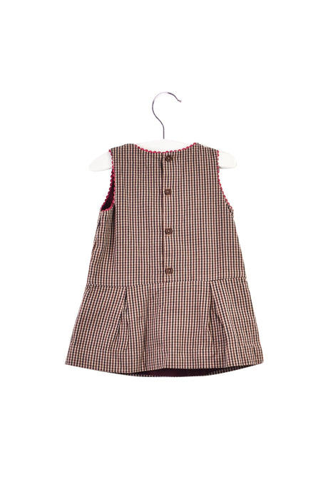A Brown Sleeveless Dresses from Jacadi in size 3-6M for girl. (Back View)