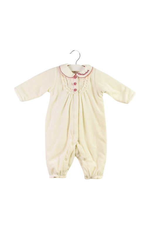 A White Long Sleeve Jumpsuits from Chickeeduck in size 0-3M for girl. (Front View)