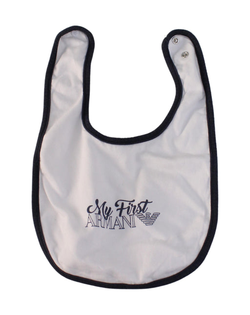 A White Bibs from Armani in size O/S for neutral. (Front View)