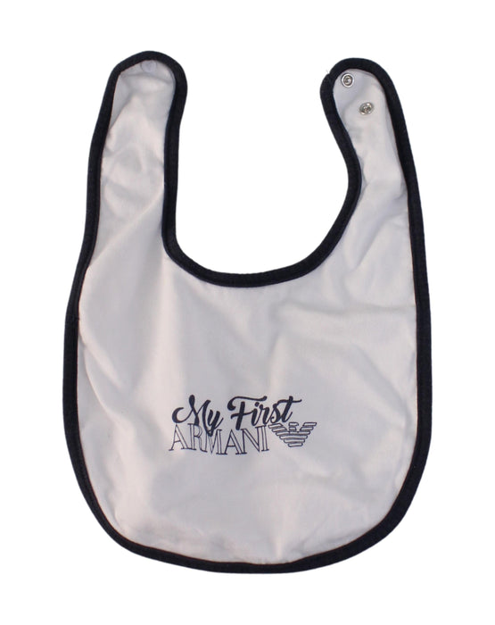 A White Bibs from Armani in size O/S for neutral. (Front View)