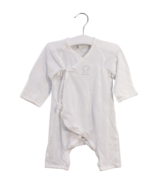 A White Long Sleeve Jumpsuits from Organic Mom in size 0-3M for girl. (Front View)