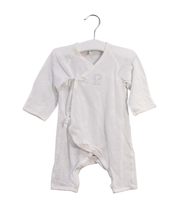 A White Long Sleeve Jumpsuits from Organic Mom in size 0-3M for girl. (Front View)
