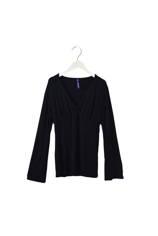 A Black Long Sleeve Tops from Seraphine in size S for maternity. (Front View)