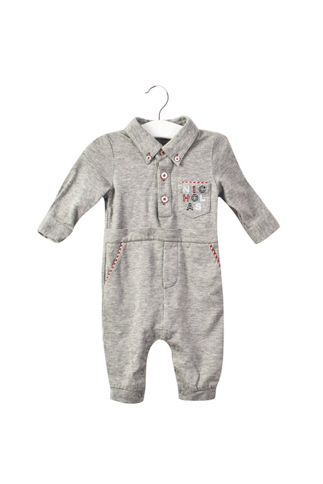 A Grey Long Sleeve Jumpsuits from Nicholas & Bears in size 3-6M for boy. (Front View)
