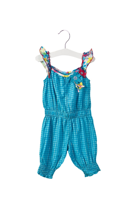 A Blue Sleeveless Jumpsuits from La Compagnie des Petits in size 3-6M for girl. (Front View)