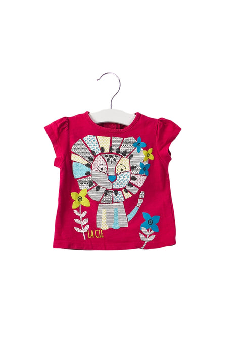 A Pink T Shirts from La Compagnie des Petits in size 3-6M for girl. (Front View)