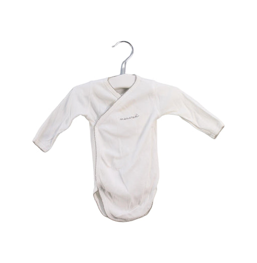 A White Long Sleeve Bodysuits from Bonpoint in size 0-3M for neutral. (Front View)