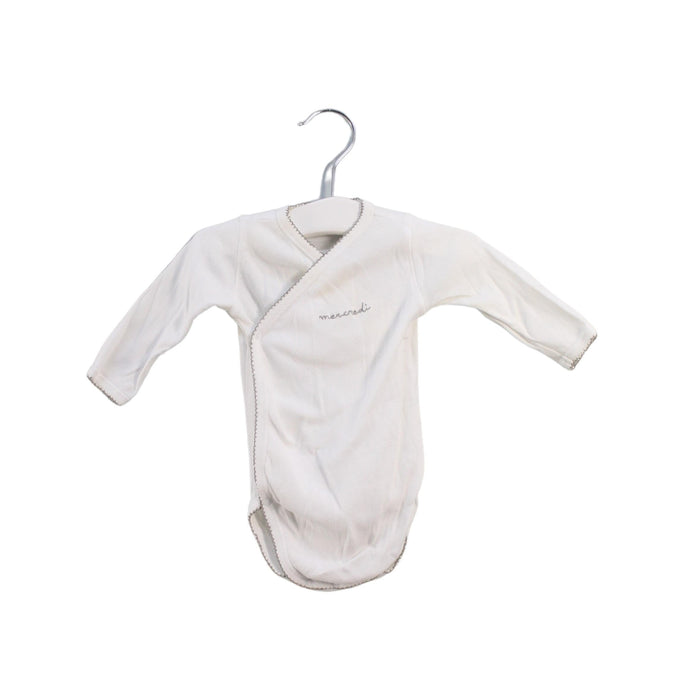 A White Long Sleeve Bodysuits from Bonpoint in size 0-3M for neutral. (Front View)