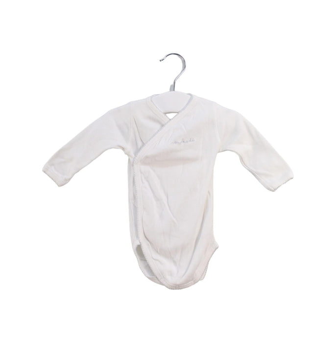 A White Long Sleeve Bodysuits from Bonpoint in size 0-3M for neutral. (Front View)