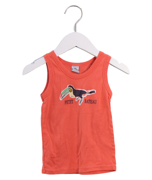 A Pink Sleeveless Tops from Petit Bateau in size 3T for boy. (Front View)