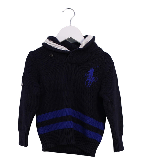 A Navy Knit Sweaters from Polo Ralph Lauren in size 3T for boy. (Front View)