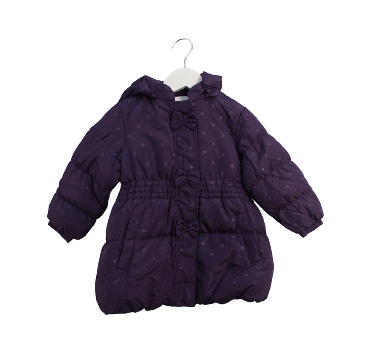 A Purple Puffer/Quilted Jackets from Chickeeduck in size 18-24M for girl. (Front View)