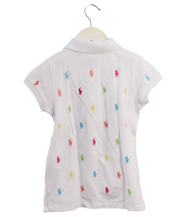 A White Short Sleeve Polos from Ralph Lauren in size 7Y for girl. (Back View)