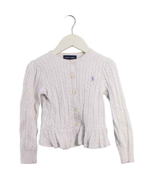 A White Cardigans from Ralph Lauren in size 4T for girl. (Front View)