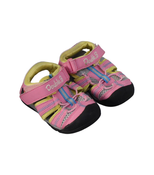 A Pink Sandals from Miki House in size 3T for girl. (Front View)