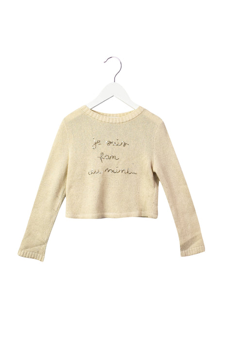 A White Knit Sweaters from Simonetta in size 4T for girl. (Front View)