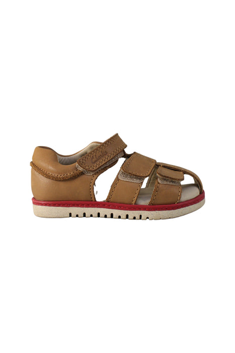 A Brown Sandals from Clarks in size 3T for boy. (Back View)