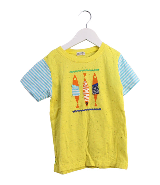 A Yellow Short Sleeve T Shirts from Ragmart in size 5T for boy. (Front View)