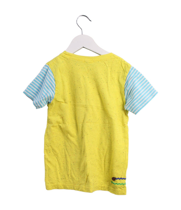 A Yellow Short Sleeve T Shirts from Ragmart in size 5T for boy. (Back View)