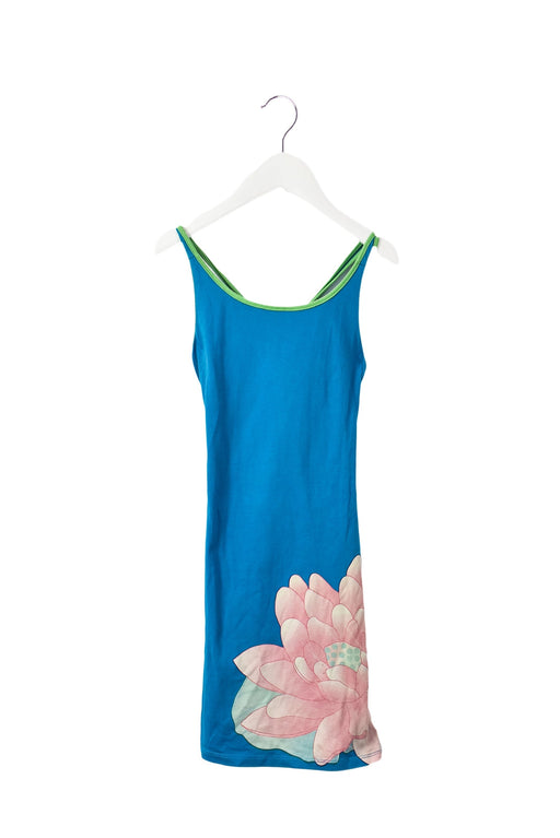 A Blue Sleeveless Dresses from Zolima in size 4T for girl. (Front View)