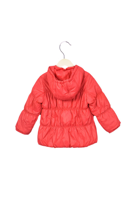 A Orange Puffer/Quilted Jackets from Double B Mikihouse in size 2T for girl. (Back View)