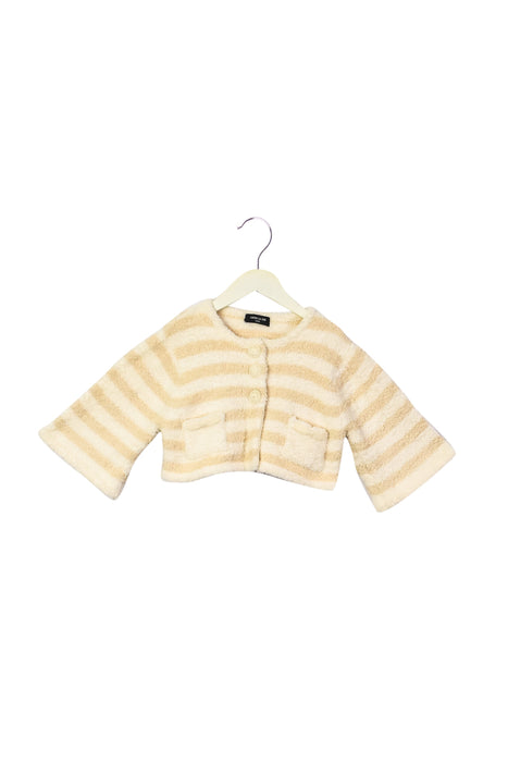 A Beige Cardigans from Comme Ca Ism in size 4T for girl. (Front View)