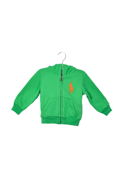 A Green Zippered Sweatshirts from Ralph Lauren in size 6-12M for boy. (Front View)