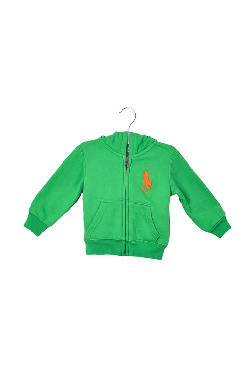 A Green Zippered Sweatshirts from Ralph Lauren in size 6-12M for boy. (Front View)