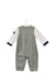A Grey Long Sleeve Jumpsuits from Chickeeduck in size 12-18M for boy. (Back View)