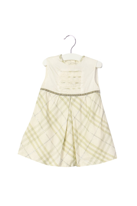 A White Sleeveless Dresses from Burberry in size 6-12M for girl. (Front View)