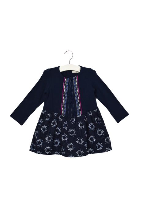 A Navy Long Sleeve Dresses from Catimini in size 12-18M for girl. (Front View)