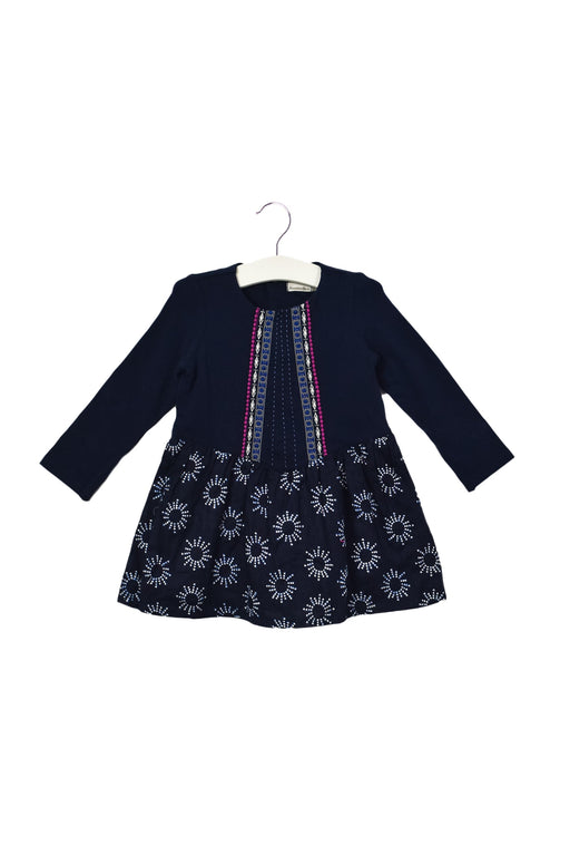 A Navy Long Sleeve Dresses from Catimini in size 12-18M for girl. (Front View)