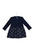 A Navy Long Sleeve Dresses from Catimini in size 12-18M for girl. (Back View)