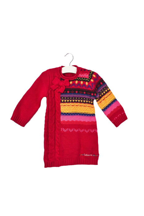 A Mulicolour Sweater Dresses from Catimini in size 6-12M for girl. (Front View)