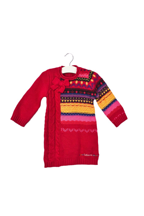 A Multi Sweater Dresses from Catimini in size 6-12M for girl. (Front View)