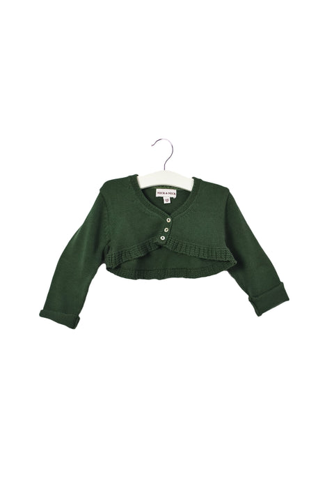 A Green Cardigans from Neck & Neck in size 12-18M for girl. (Front View)