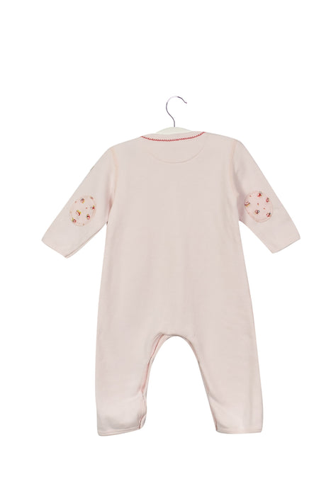 A Pink Long Sleeve Jumpsuits from Petit Bateau in size 6-12M for girl. (Back View)