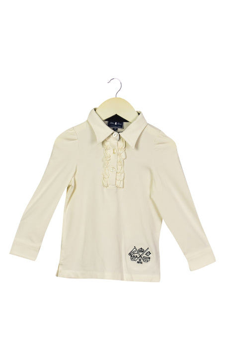A White Long Sleeve Polos from Nicholas & Bears in size 3T for girl. (Front View)