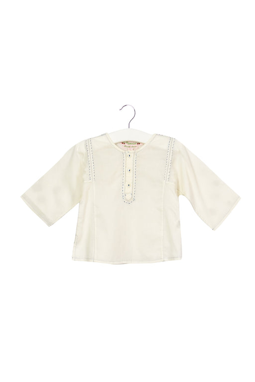 A White Long Sleeve Tops from Bonpoint in size 3-6M for girl. (Front View)