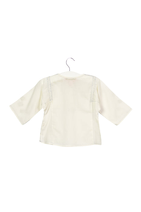 A White Long Sleeve Tops from Bonpoint in size 3-6M for girl. (Back View)