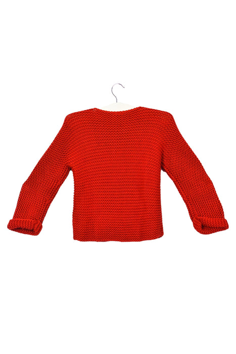 A Red Cardigans from Petit Bateau in size 6-12M for girl. (Back View)