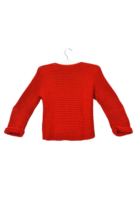 A Red Cardigans from Petit Bateau in size 6-12M for girl. (Back View)