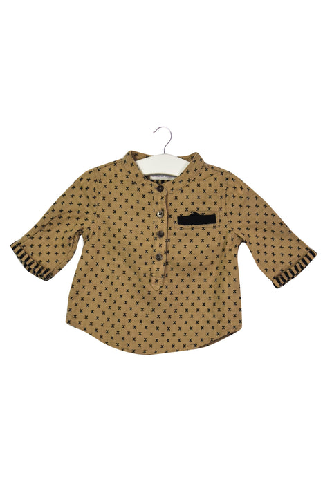 A Brown Long Sleeve Tops from Oaks of Acorn in size 3-6M for girl. (Front View)