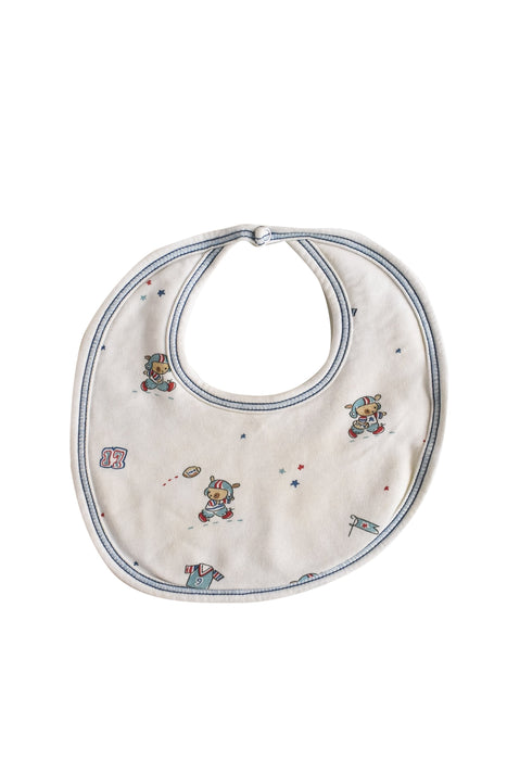 A White Bibs from Kissy Kissy in size O/S for boy. (Front View)