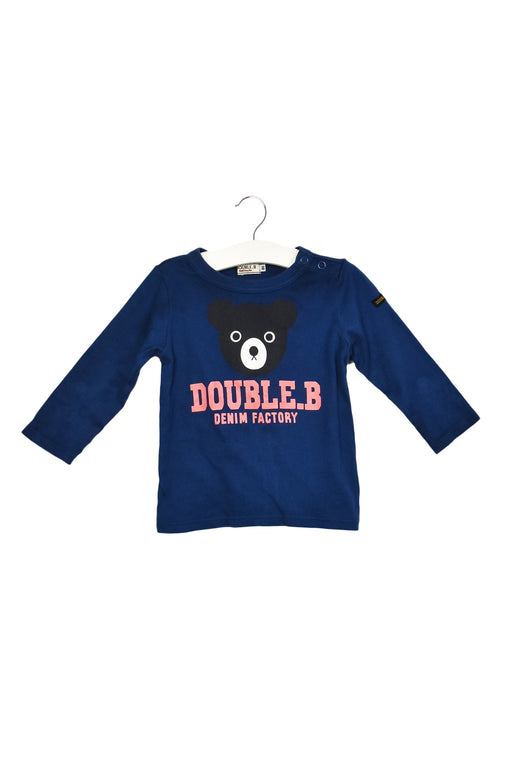 A Blue Long Sleeve Tops from Miki House in size 12-18M for boy. (Front View)