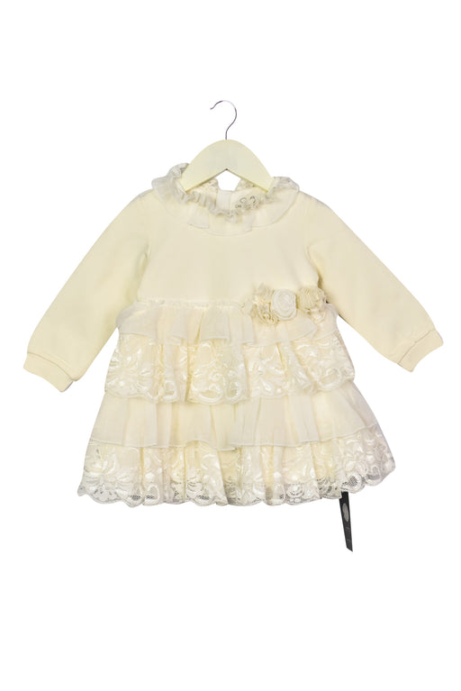A White Long Sleeve Dresses from Chickeeduck in size 6-12M for girl. (Front View)