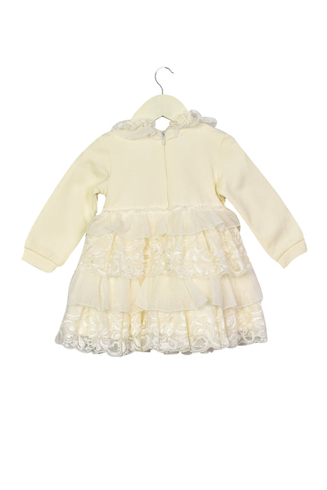 A White Long Sleeve Dresses from Chickeeduck in size 6-12M for girl. (Back View)